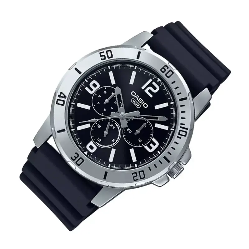 Casio Chronograph Black Dial Resin Men’s Watch- MTP-VD300-1BUDF